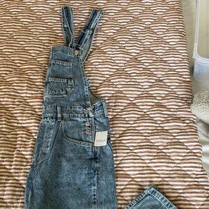 Free People blue ziggy overalls
